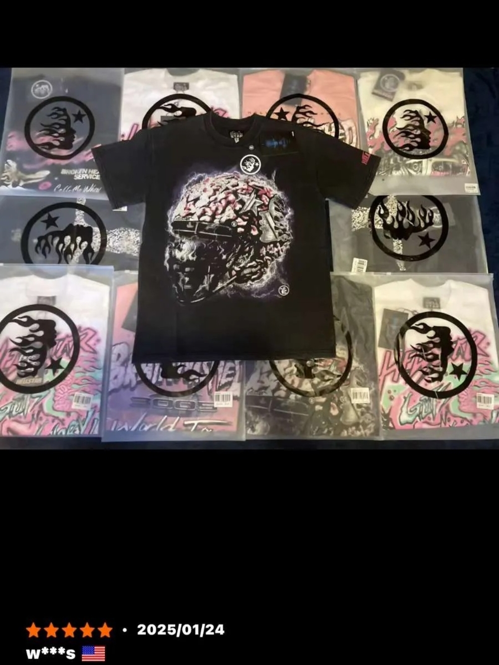 Black Graphic Skull Tee HELLSTAR